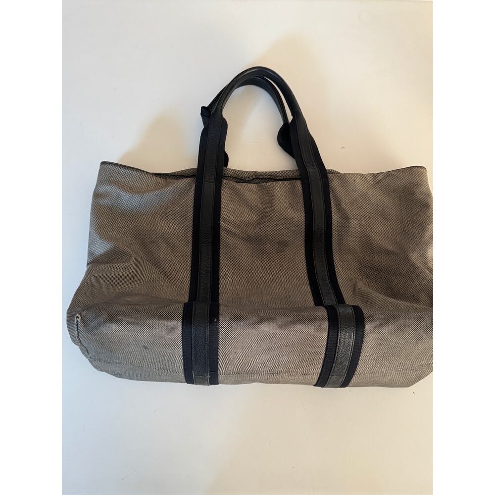 Bottega Veneta Green Canvas & Leather Straps Tote